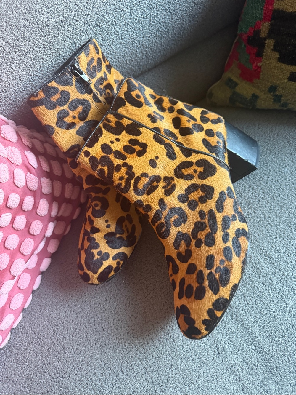Urban Outfitters Leopard Print Ankle Boots in Yellow and Black